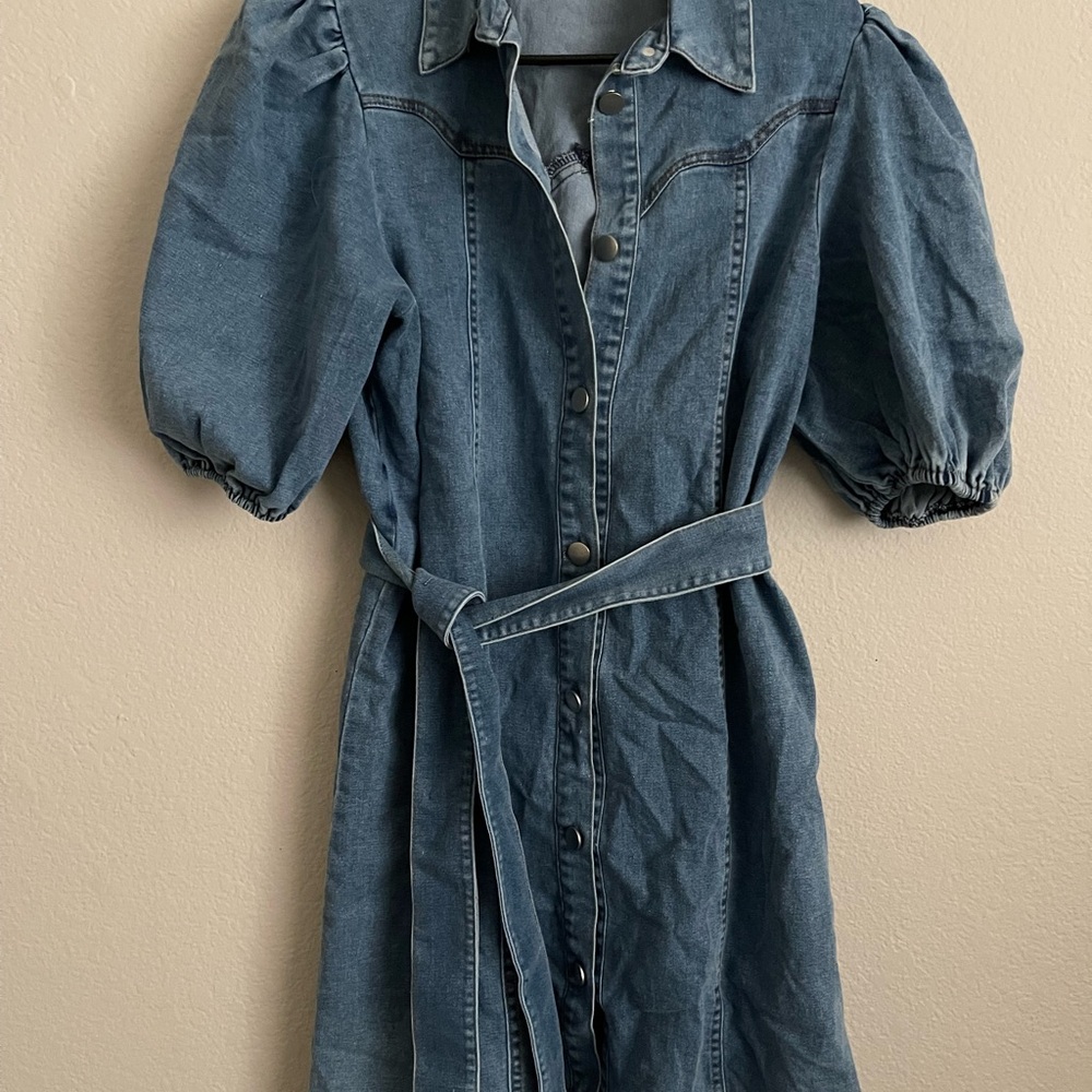 Denim Puff Sleeve Dress